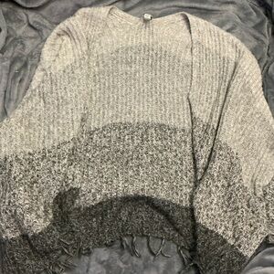American Eagle Outfitters Two-Tone Knit Poncho